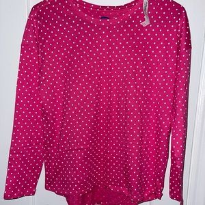 Pink Polka Dot Long Sleeve Girl Shirt